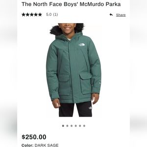 Northface boys winter coat size large. Son wore it twice,then hit a growth spurt
